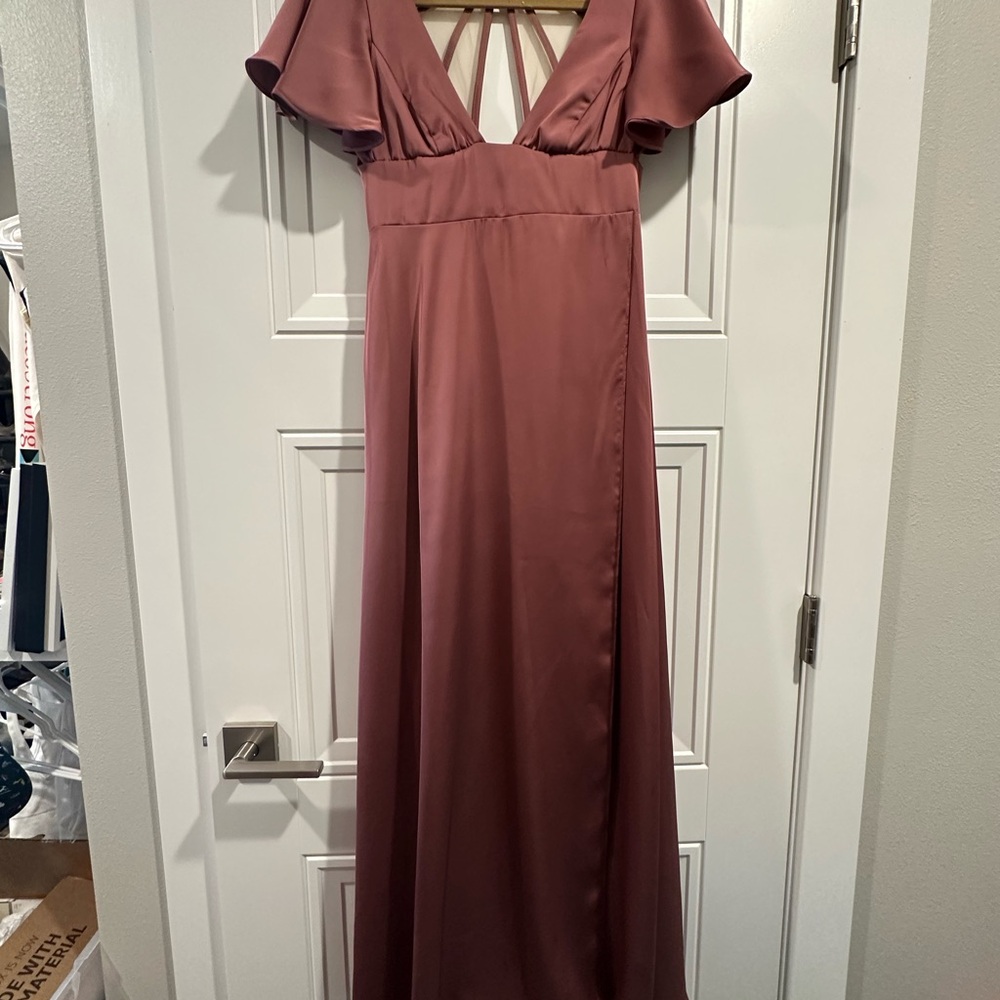 Azazie Dusty Rose Lani Maxi Dress